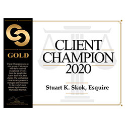 Gold | Client Champion | 2020 | Stuart K. Skok. Esquire